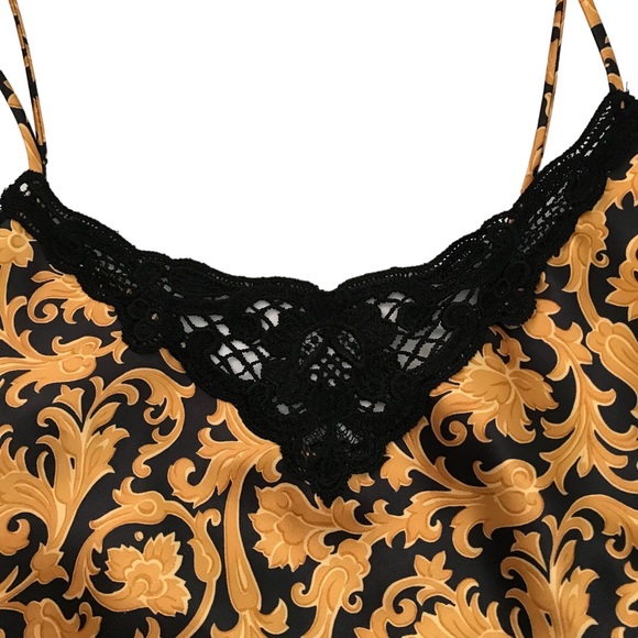 Pretty & Provocative Gold & Black Print Camisole. $12. - Picture 2 of 5